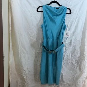 Blue Silk Sleeveless Ellen Tracy Dress